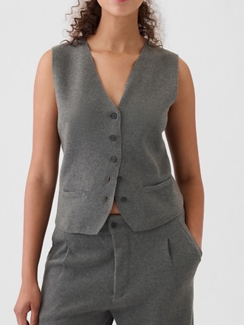 Gap CashSoft Sweater Vest Charcoal Grey